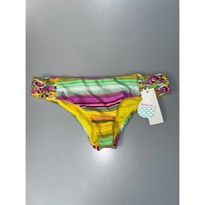 Raisins Island Newport Striped Lace Up Bikini‎ Medium NWT